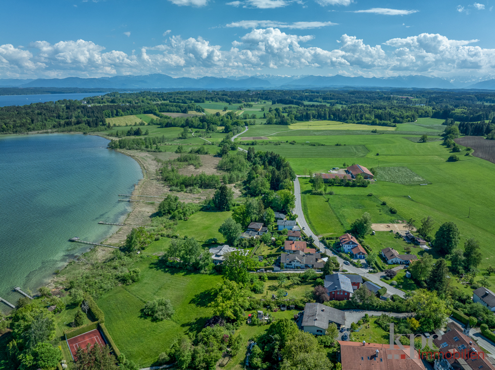 Tutzing OT - Historisches Haus mit See- und Bergblick! Liebevoll modernisiert / Doppelgarage - Luftbild